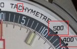 A386 service tachymetre with linear (non-radial) numbers and angular "C"
